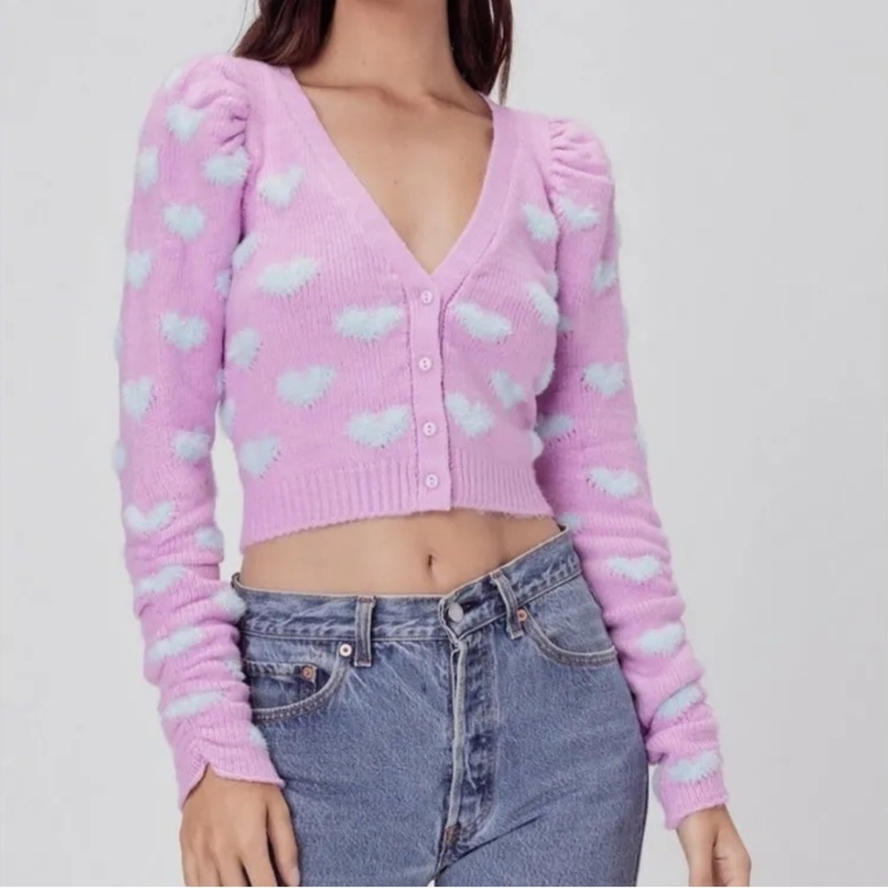 For Love and Lemons cropped heart cardigan